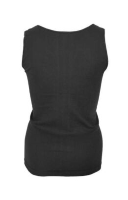 Dressa Everyday szatén vállas női pamut trikó - fekete
